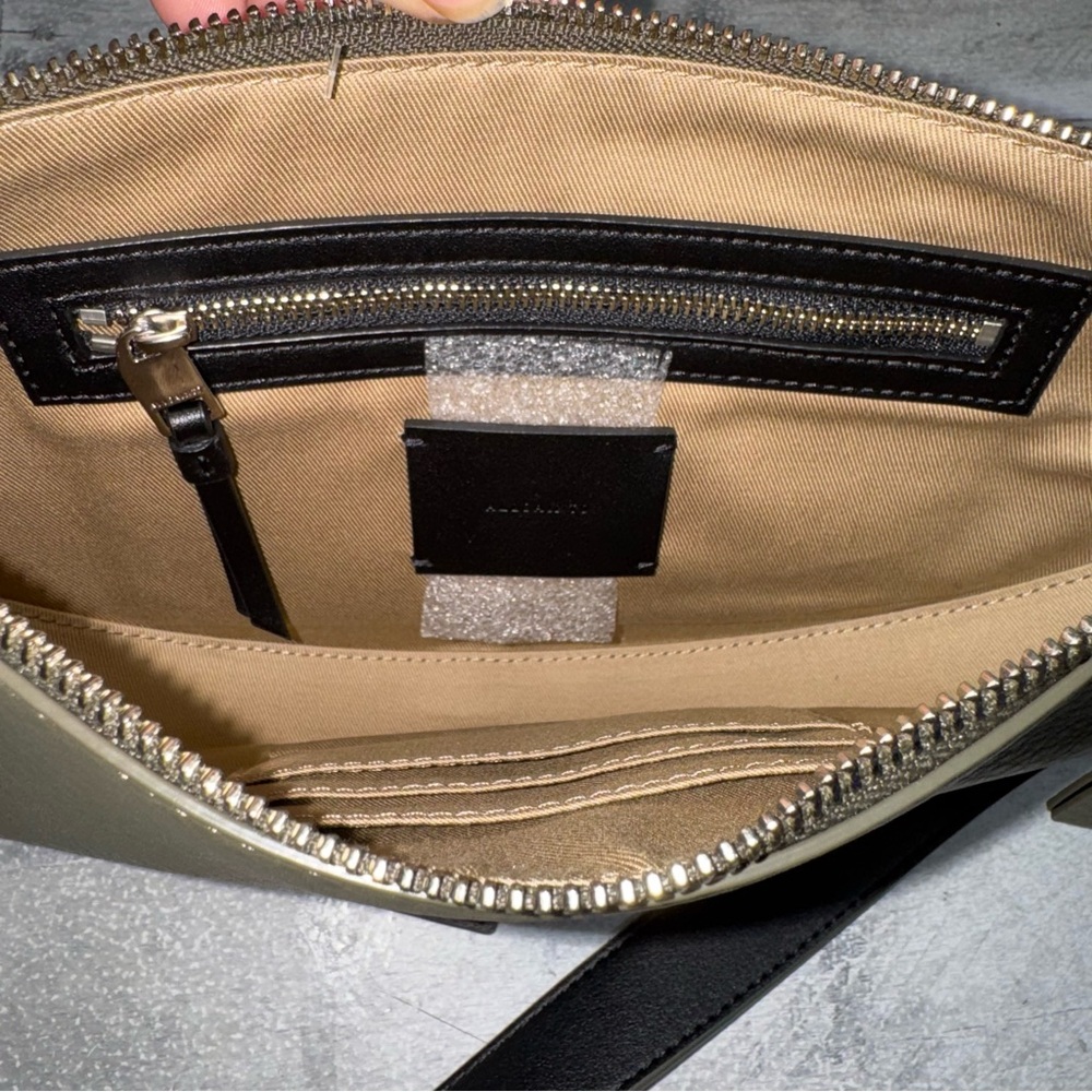 AllSaints Half Moon Tarmac Green Leather Crossbody bag - Picture 14 of 16